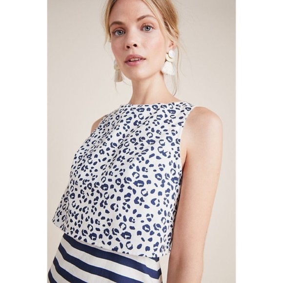 Anthropologie Blue and White Patterned Dress - Picture 9 of 14